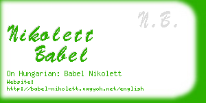 nikolett babel business card